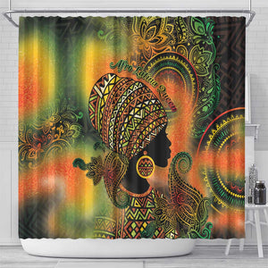 Black Women Shower Curtain Afro Latina Queen - African Pride