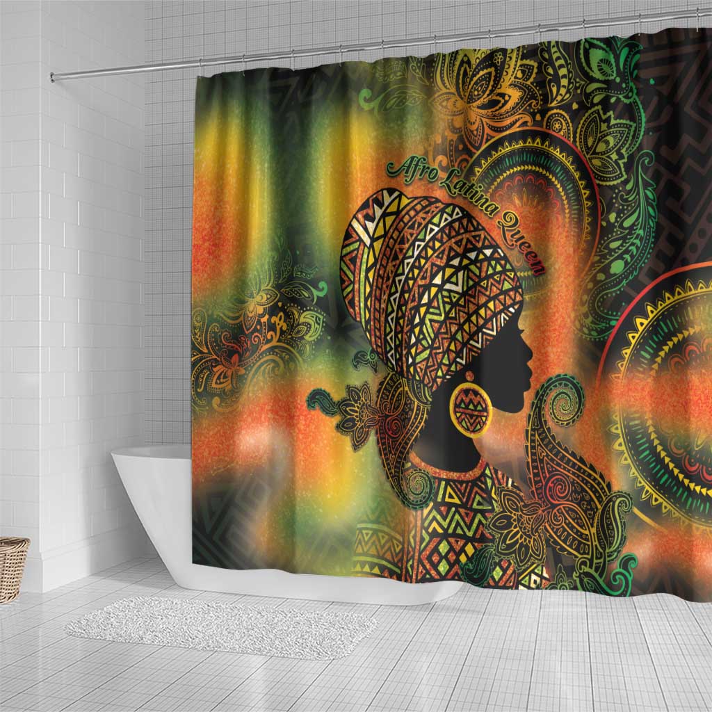 Black Women Shower Curtain Afro Latina Queen - African Pride