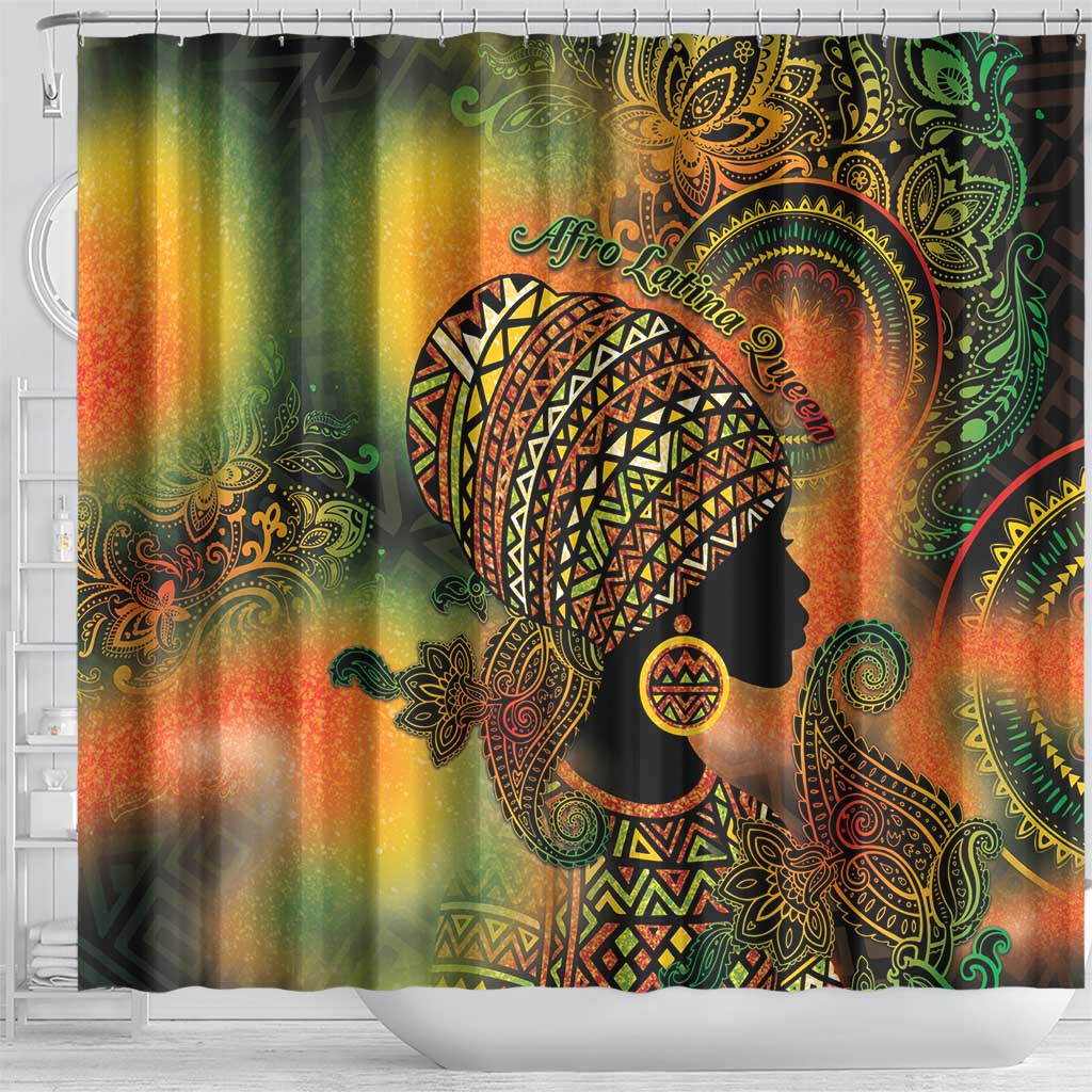 Black Women Shower Curtain Afro Latina Queen - African Pride