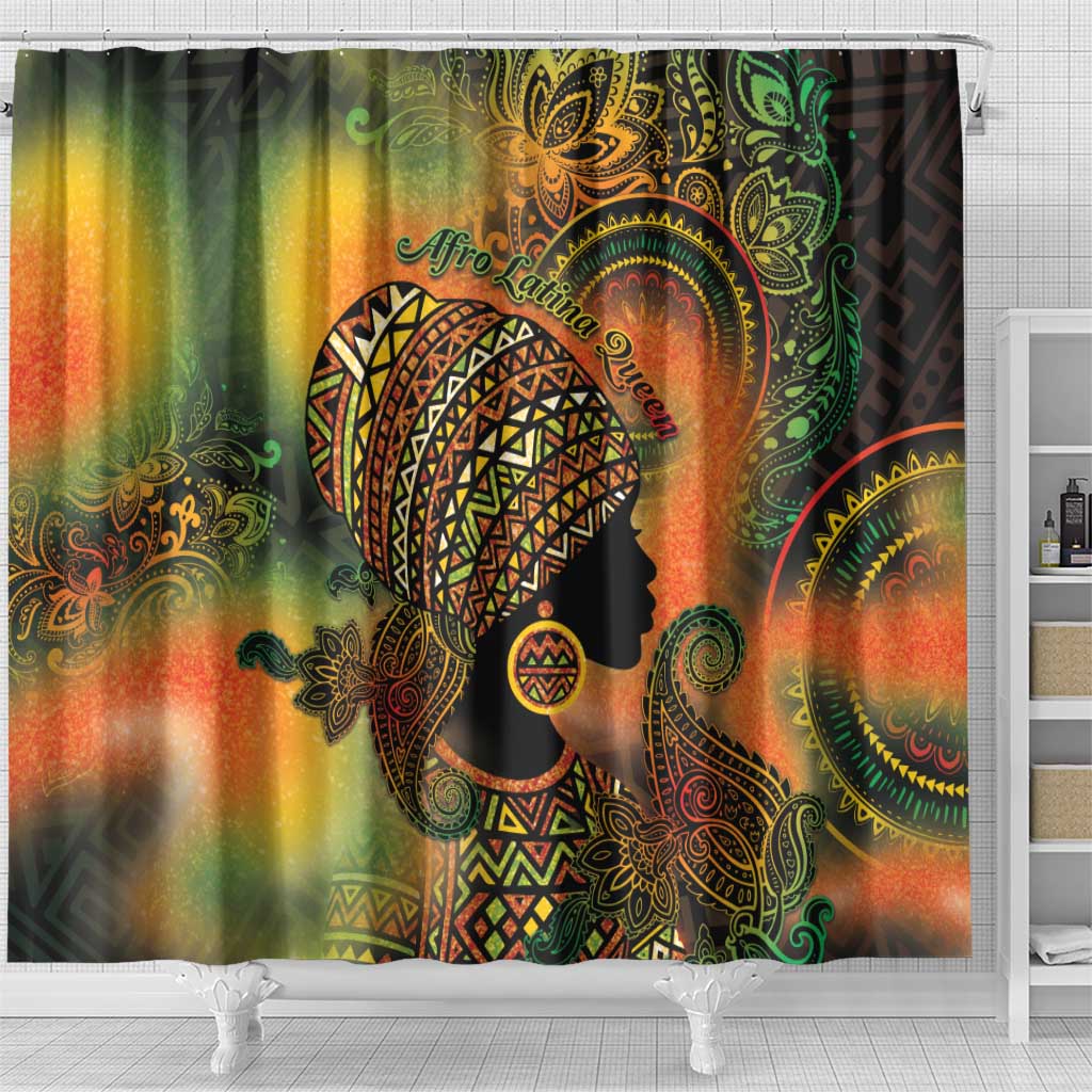 Black Women Shower Curtain Afro Latina Queen - African Pride