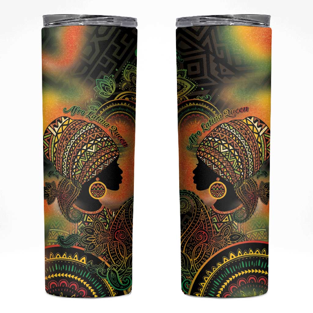 Black Women Skinny Tumbler Afro Latina Queen - African Pride