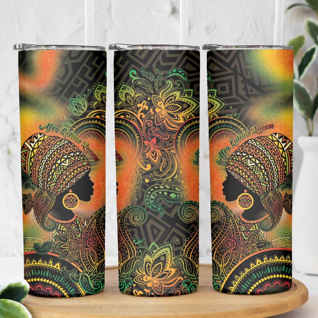 Black Women Skinny Tumbler Afro Latina Queen - African Pride
