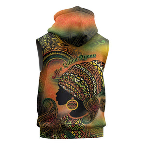 Black Women Sleeveless Hoodie Afro Latina Queen - African Pride