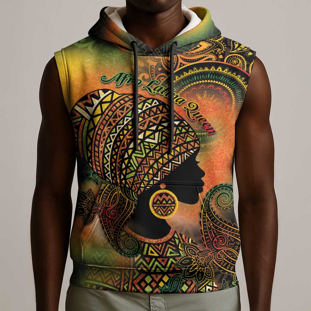 Black Women Sleeveless Hoodie Afro Latina Queen - African Pride