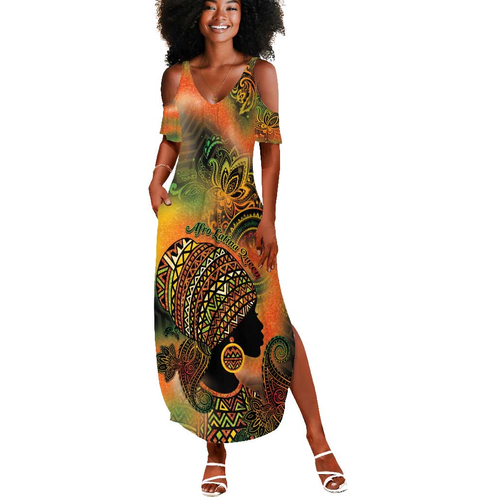 Black Women Summer Maxi Dress Afro Latina Queen - African Pride