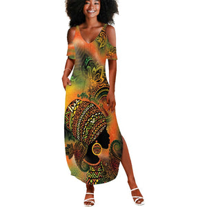 Black Women Summer Maxi Dress Afro Latina Queen - African Pride