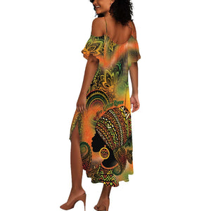 Black Women Summer Maxi Dress Afro Latina Queen - African Pride