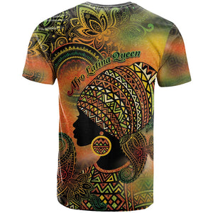 Black Women T shirt Afro Latina Queen - African Pride