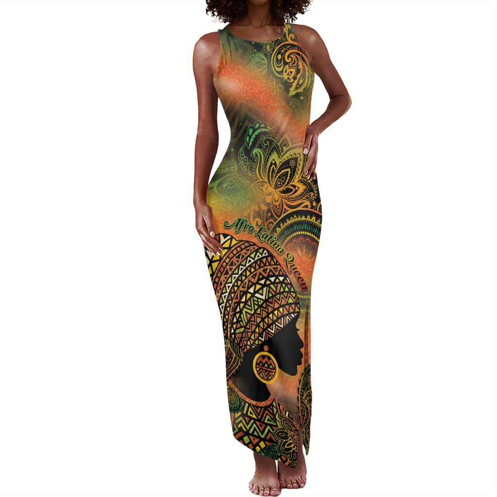 Black Women Tank Maxi Dress Afro Latina Queen - African Pride