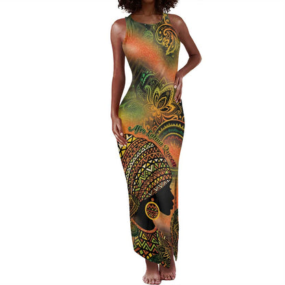 Black Women Tank Maxi Dress Afro Latina Queen - African Pride