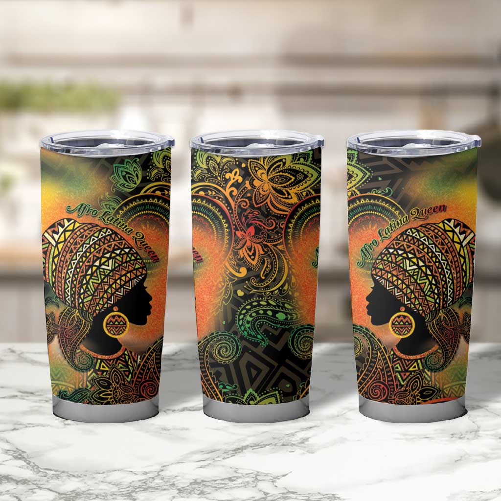 Black Women Tumbler Cup Afro Latina Queen - African Pride