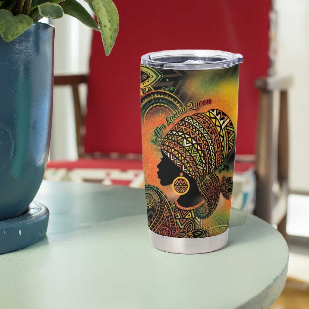 Black Women Tumbler Cup Afro Latina Queen - African Pride