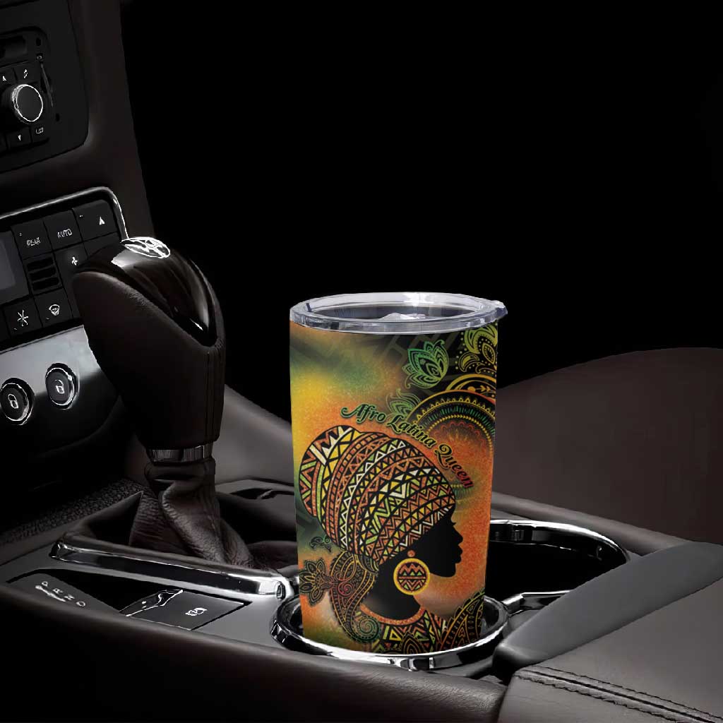 Black Women Tumbler Cup Afro Latina Queen - African Pride