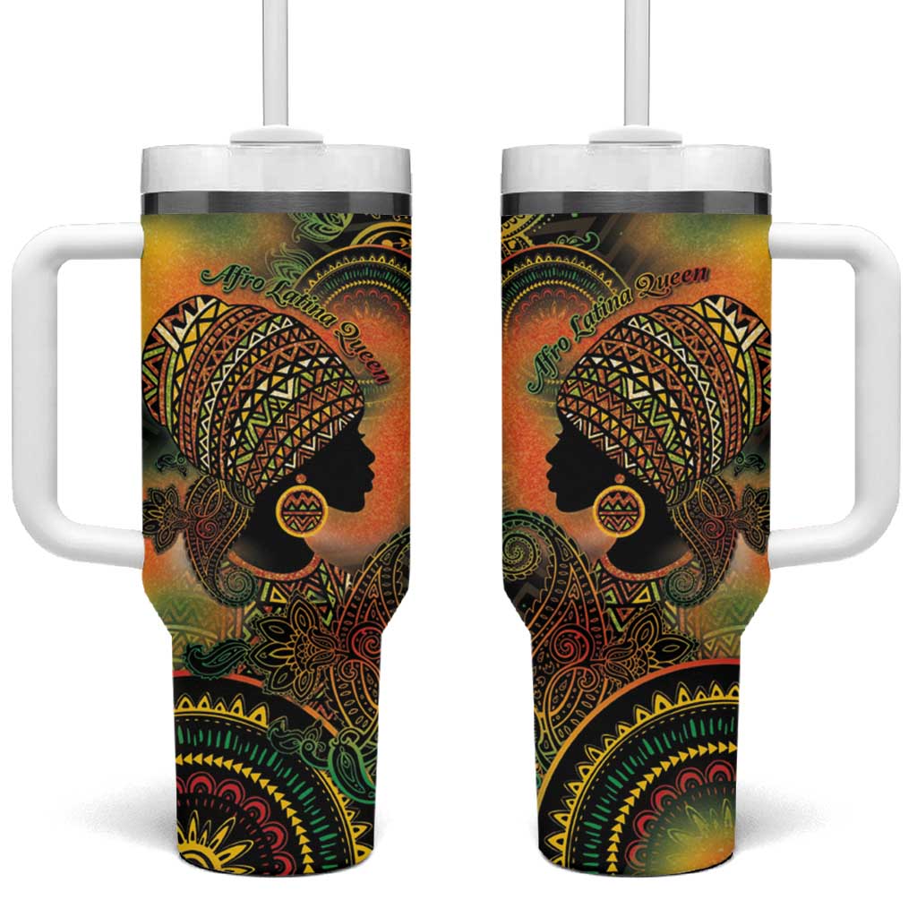 Black Women Tumbler With Handle Afro Latina Queen - African Pride