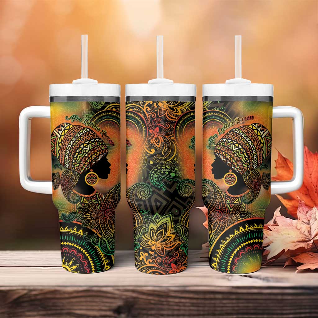 Black Women Tumbler With Handle Afro Latina Queen - African Pride