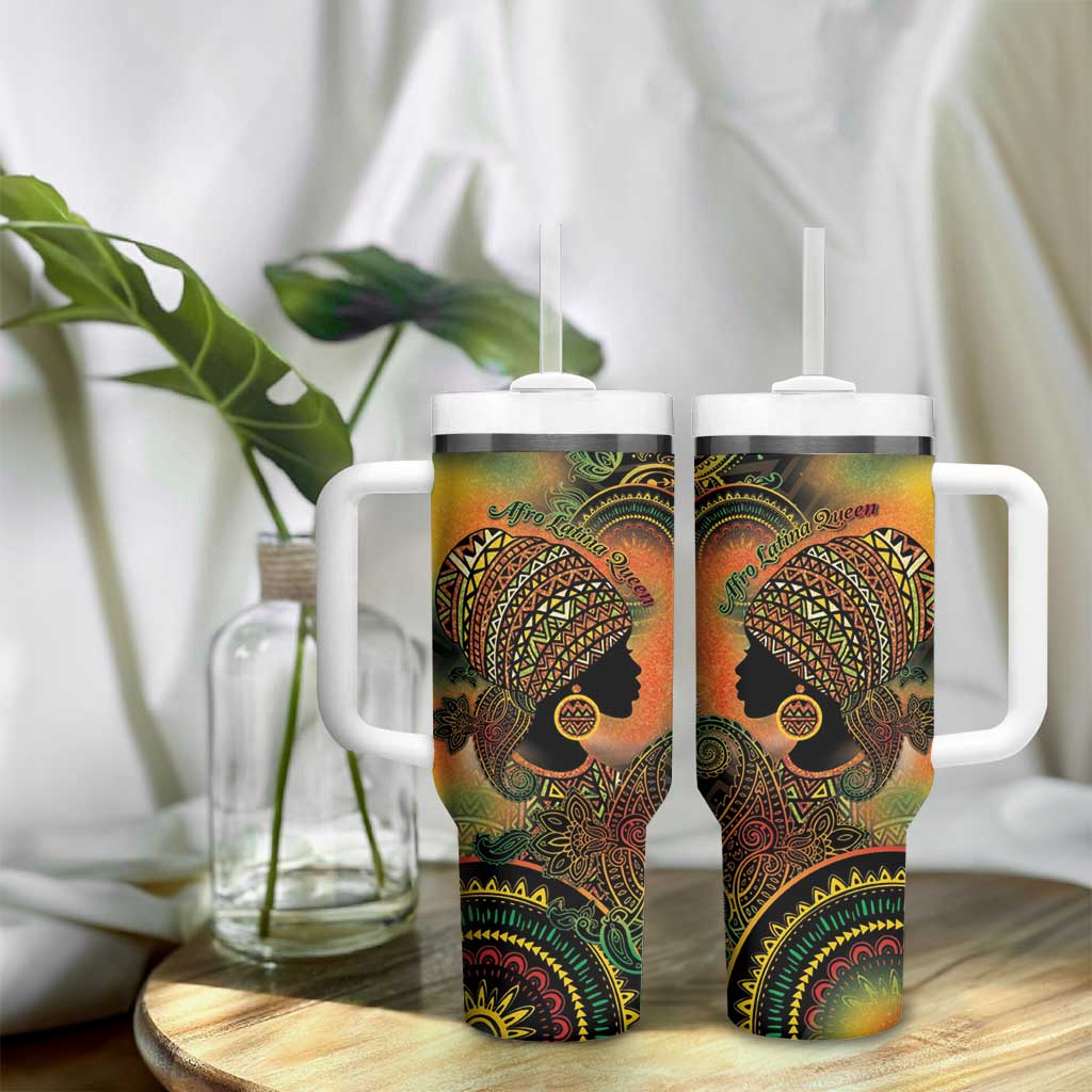 Black Women Tumbler With Handle Afro Latina Queen - African Pride