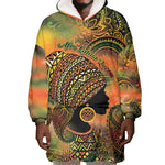 Black Women Wearable Blanket Hoodie Afro Latina Queen - African Pride