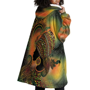 Black Women Wearable Blanket Hoodie Afro Latina Queen - African Pride