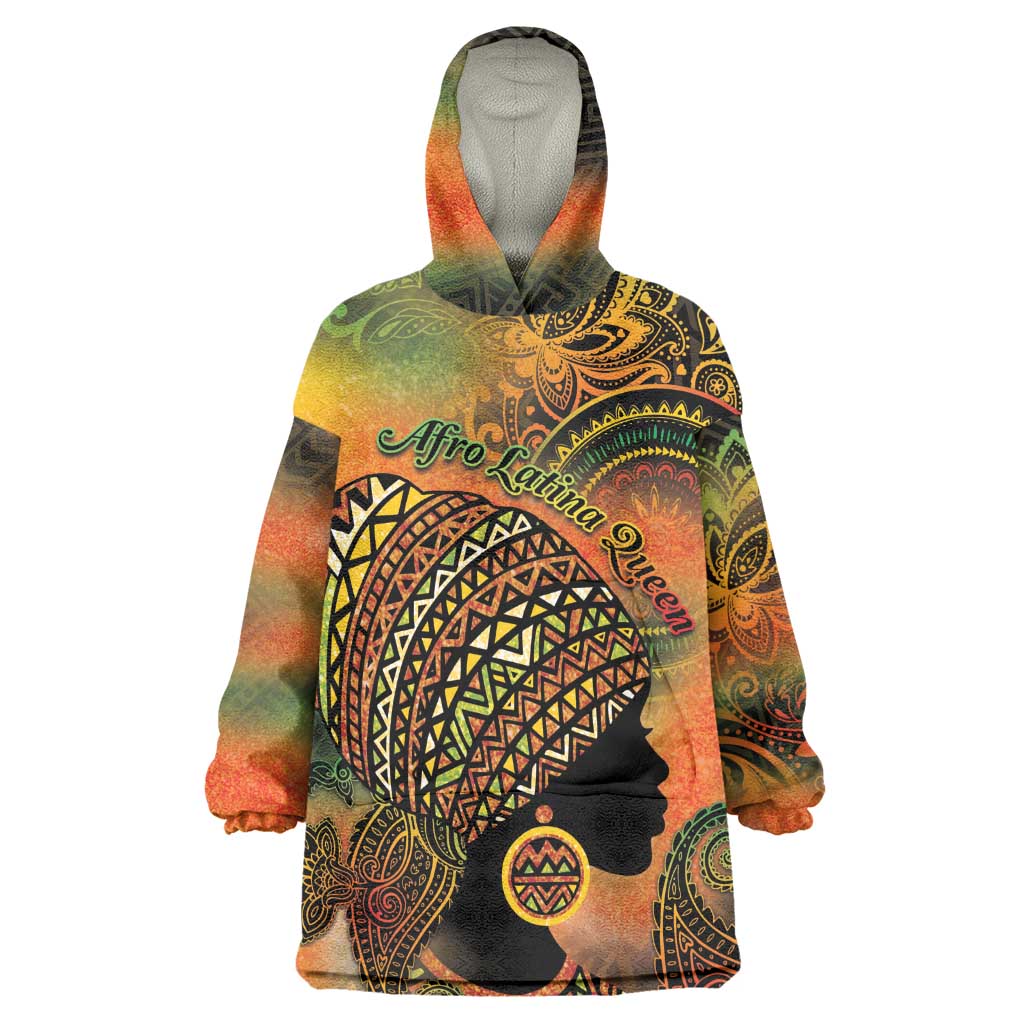 Black Women Wearable Blanket Hoodie Afro Latina Queen - African Pride