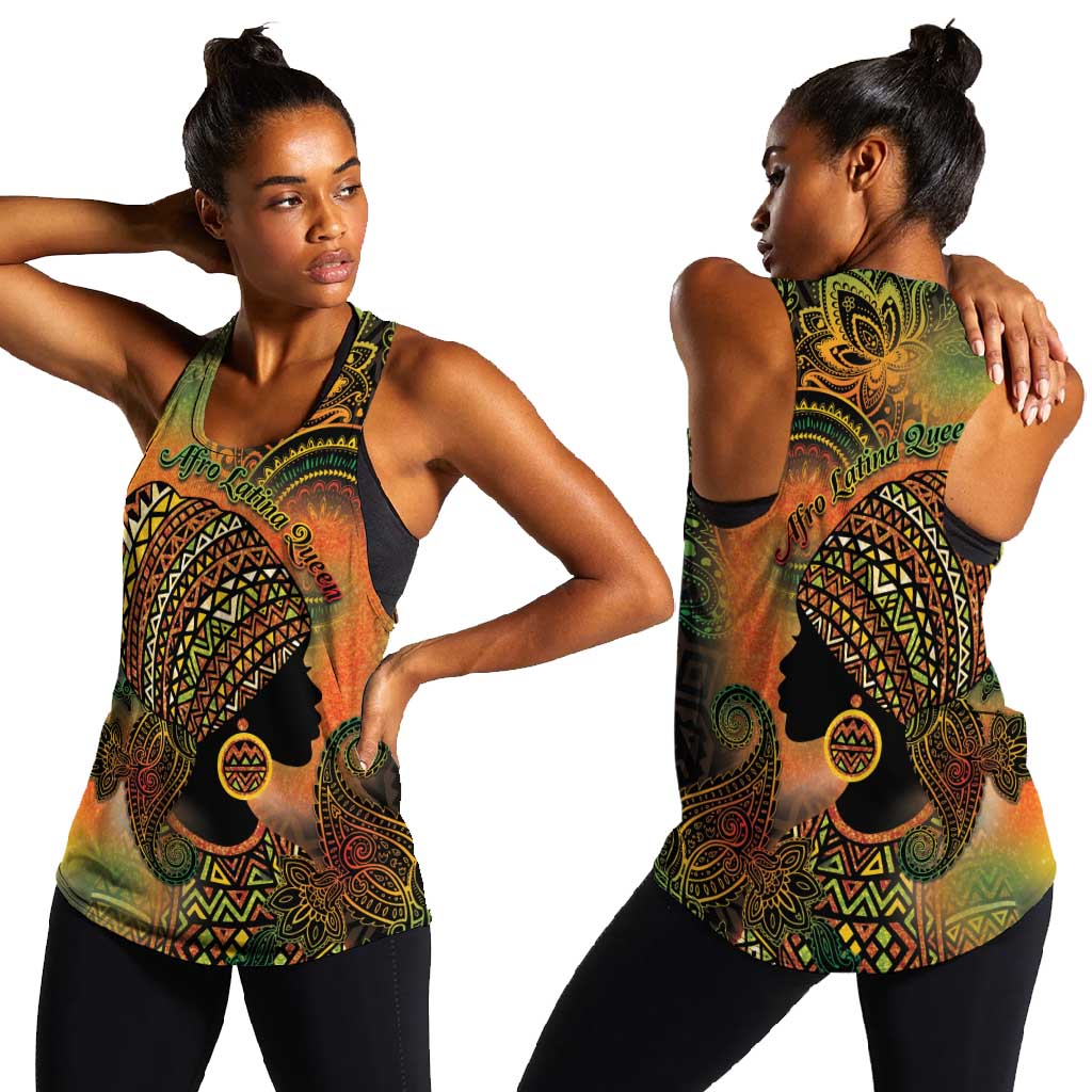 Black Women Women Racerback Tank Afro Latina Queen - African Pride