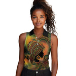 Black Women Women Sleeveless Polo Shirt Afro Latina Queen - African Pride