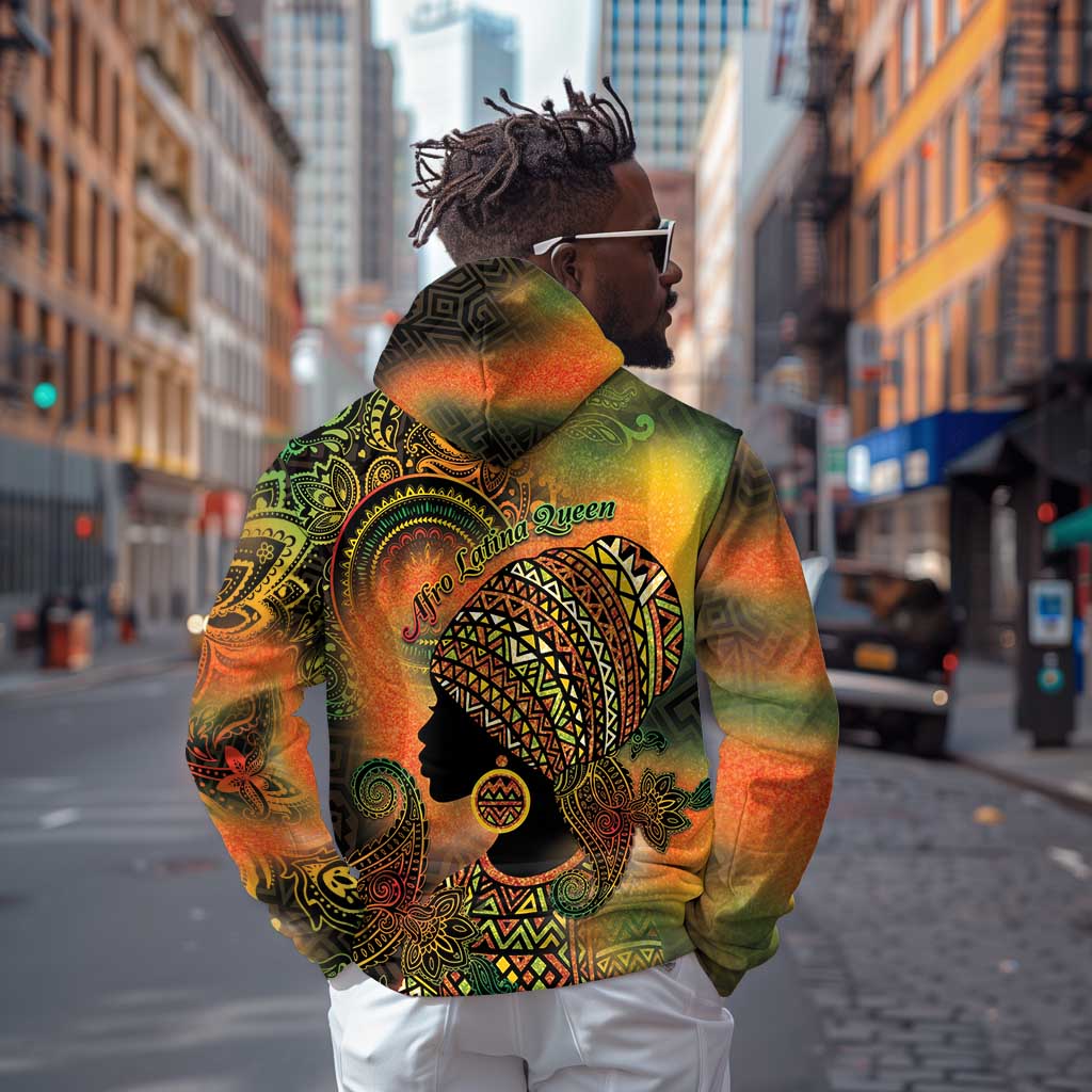 Black Women Zip Hoodie Afro Latina Queen - African Pride