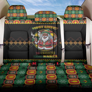 Afro-Jamaicans Christmas Back Car Seat Cover Most Likely To Smoke With Santa - African Pride