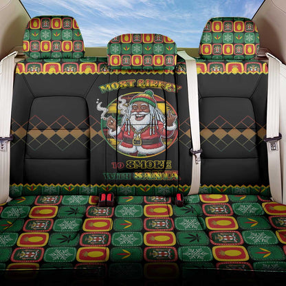 Afro-Jamaicans Christmas Back Car Seat Cover Most Likely To Smoke With Santa - African Pride