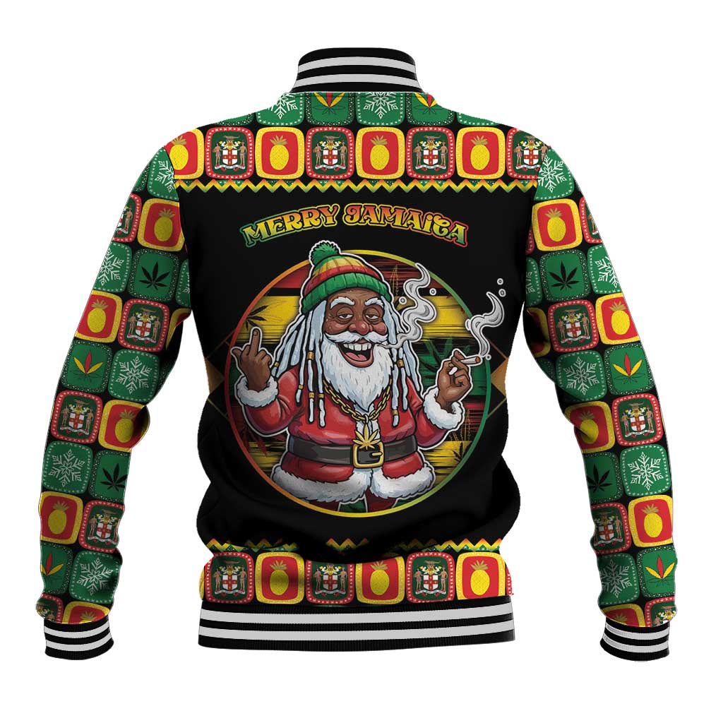 Afro-Jamaicans Christmas Baseball Jacket Most Likely To Smoke With Santa - African Pride