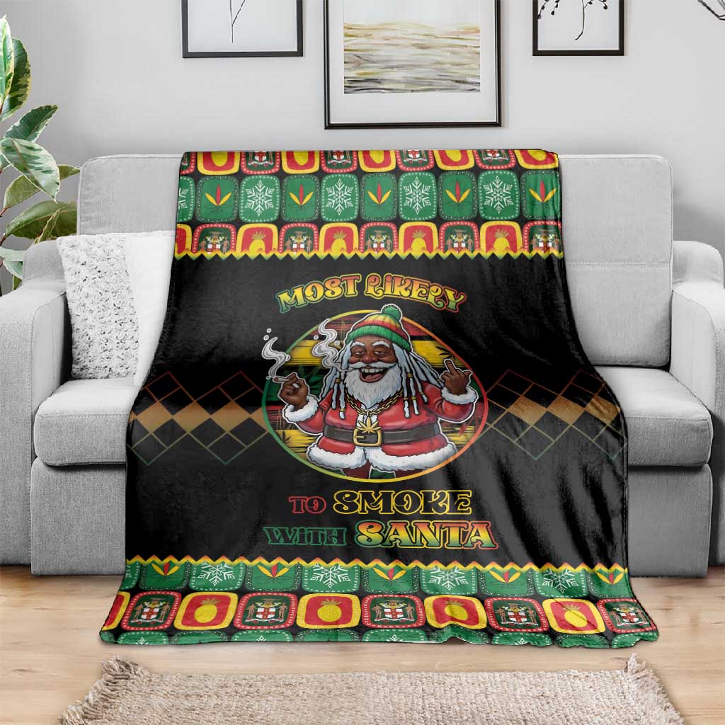 Afro-Jamaicans Christmas Blanket Most Likely To Smoke With Santa - African Pride
