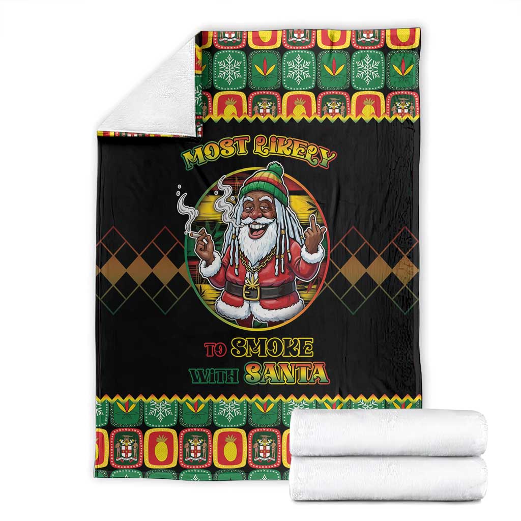 Afro-Jamaicans Christmas Blanket Most Likely To Smoke With Santa - African Pride