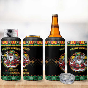 Afro-Jamaicans Christmas 4 in 1 Can Cooler Tumbler Most Likely To Smoke With Santa - African Pride