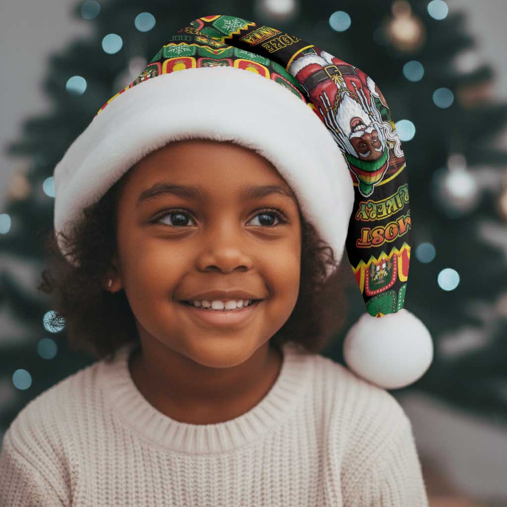Afro-Jamaicans Christmas Santa Hat Most Likely To Smoke With Santa - African Pride