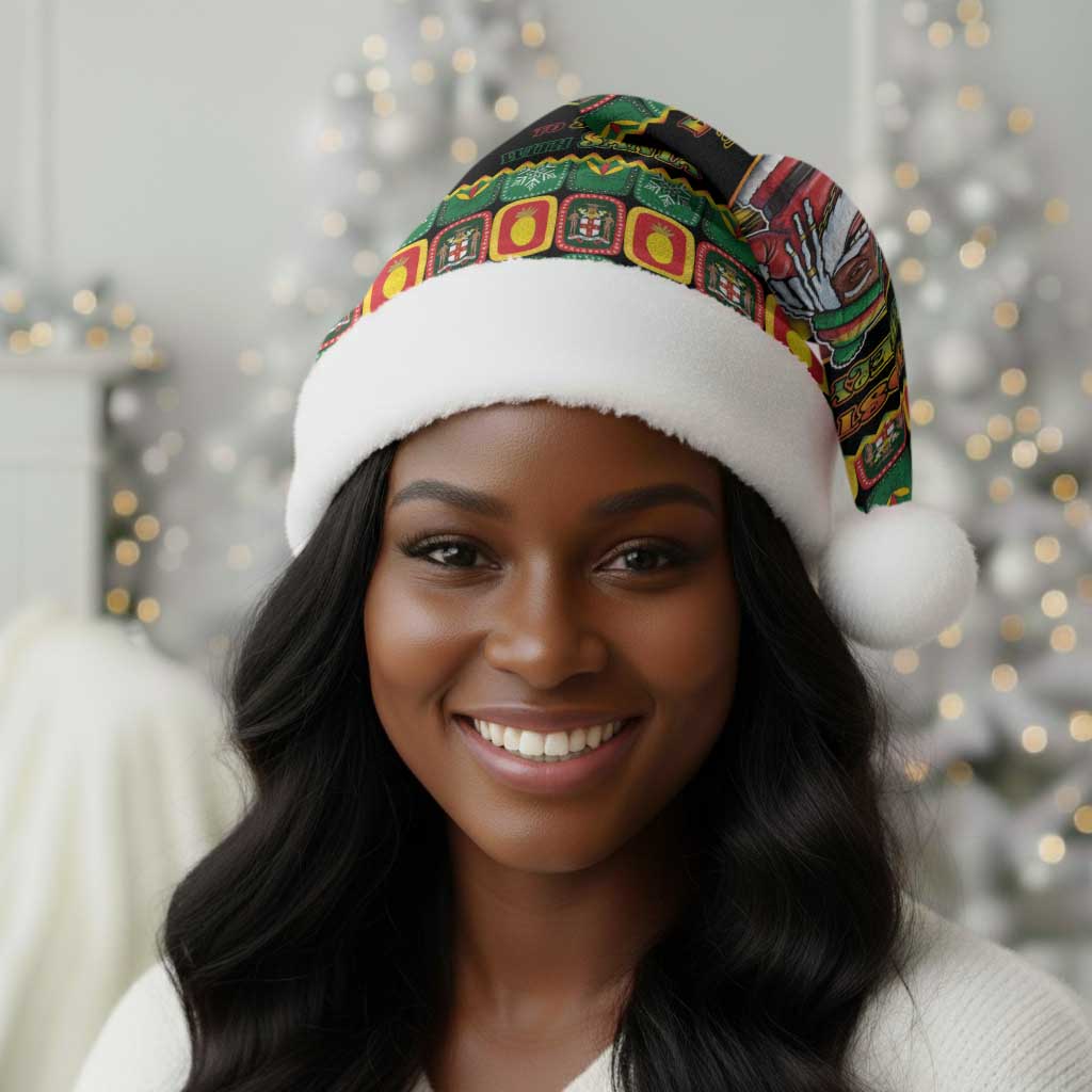 Afro-Jamaicans Christmas Santa Hat Most Likely To Smoke With Santa - African Pride