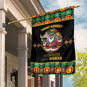 Afro-Jamaicans Christmas Garden Flag Most Likely To Smoke With Santa - African Pride