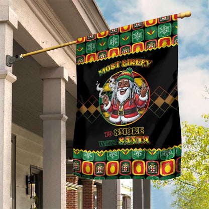 Afro-Jamaicans Christmas Garden Flag Most Likely To Smoke With Santa - African Pride