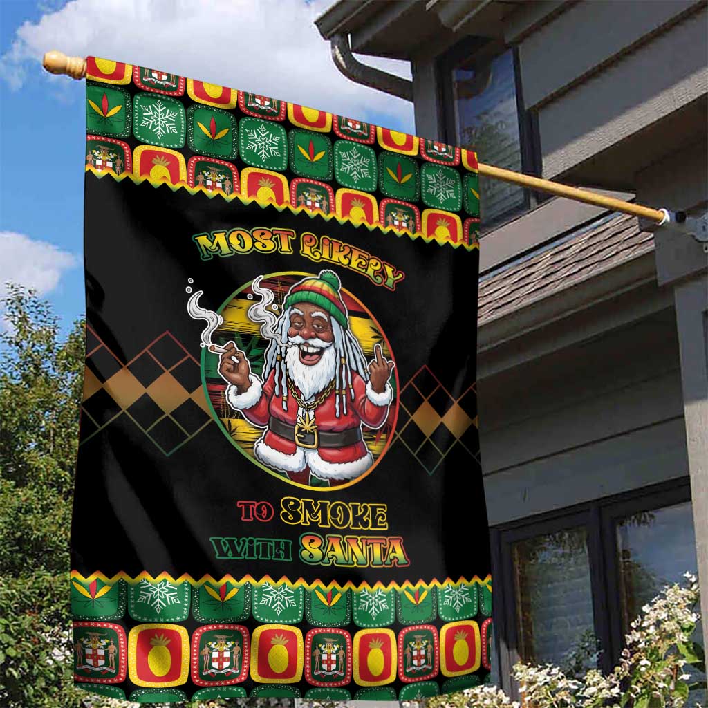 Afro-Jamaicans Christmas Garden Flag Most Likely To Smoke With Santa - African Pride