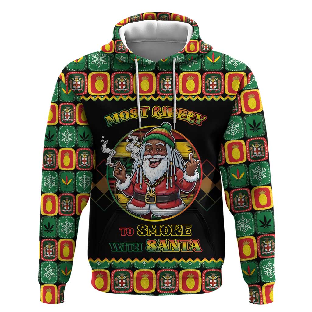 Afro-Jamaicans Christmas Hoodie Most Likely To Smoke With Santa - African Pride