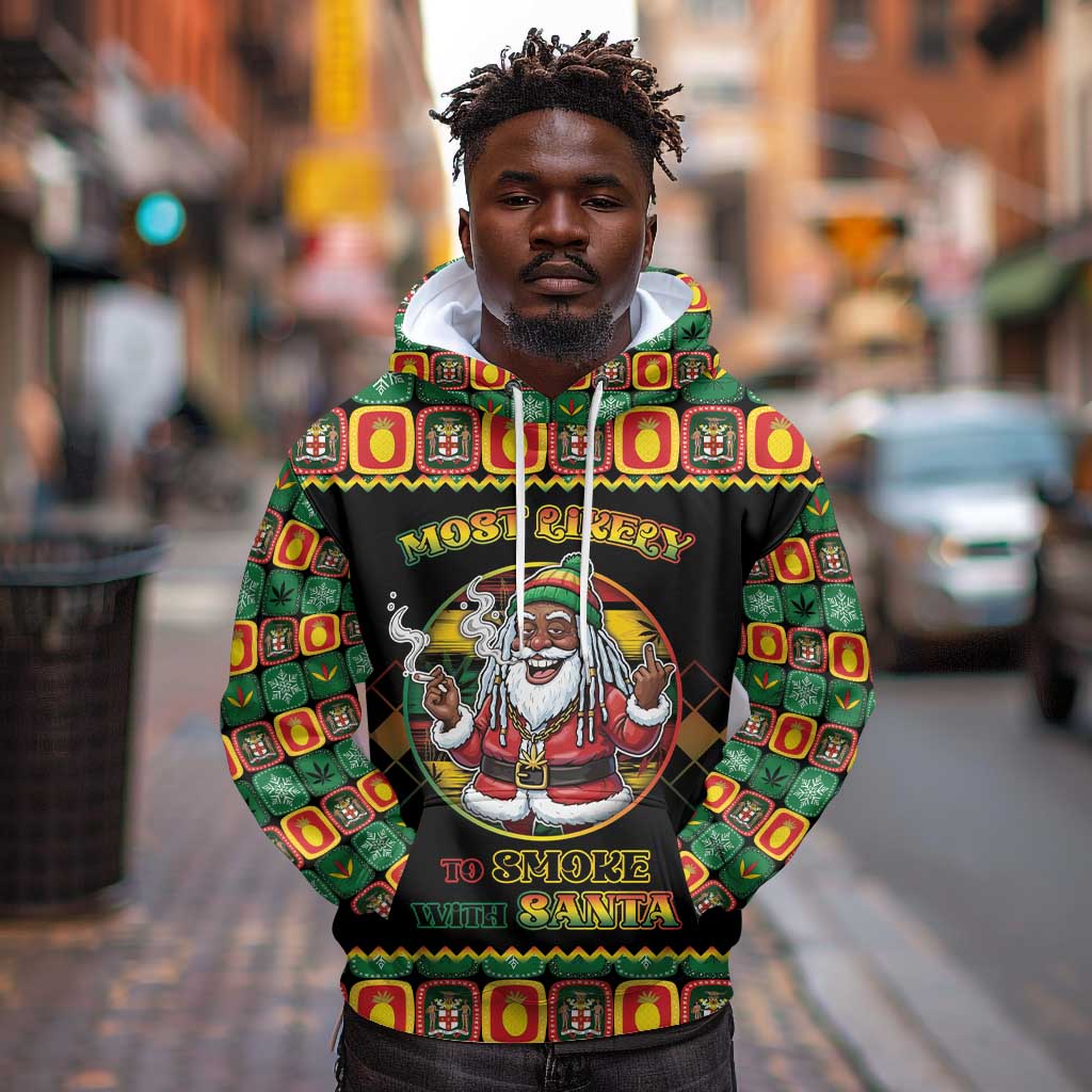 Afro-Jamaicans Christmas Hoodie Most Likely To Smoke With Santa - African Pride