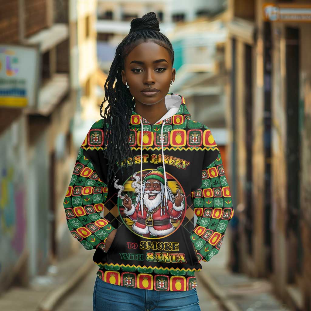 Afro-Jamaicans Christmas Hoodie Most Likely To Smoke With Santa - African Pride