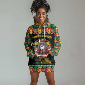 Afro-Jamaicans Christmas Hoodie Dress Most Likely To Smoke With Santa - African Pride