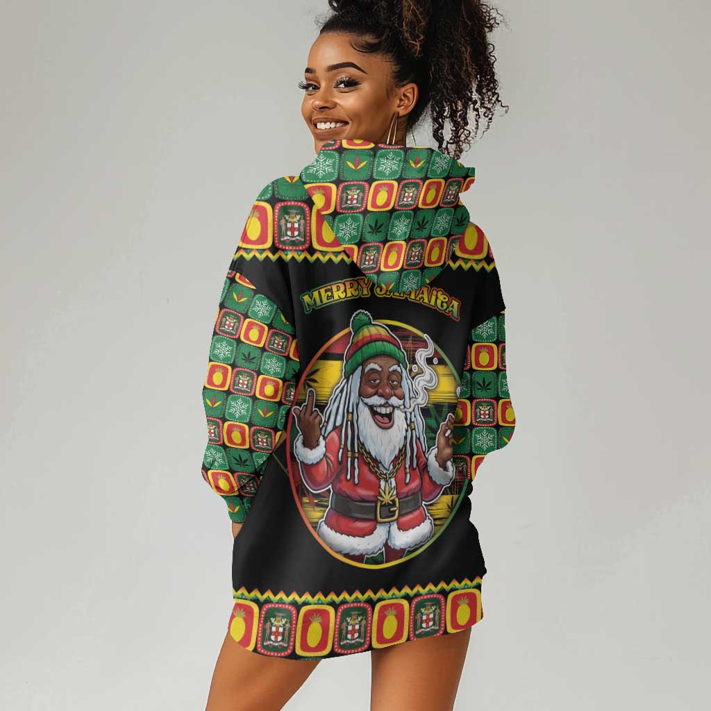 Afro-Jamaicans Christmas Hoodie Dress Most Likely To Smoke With Santa - African Pride
