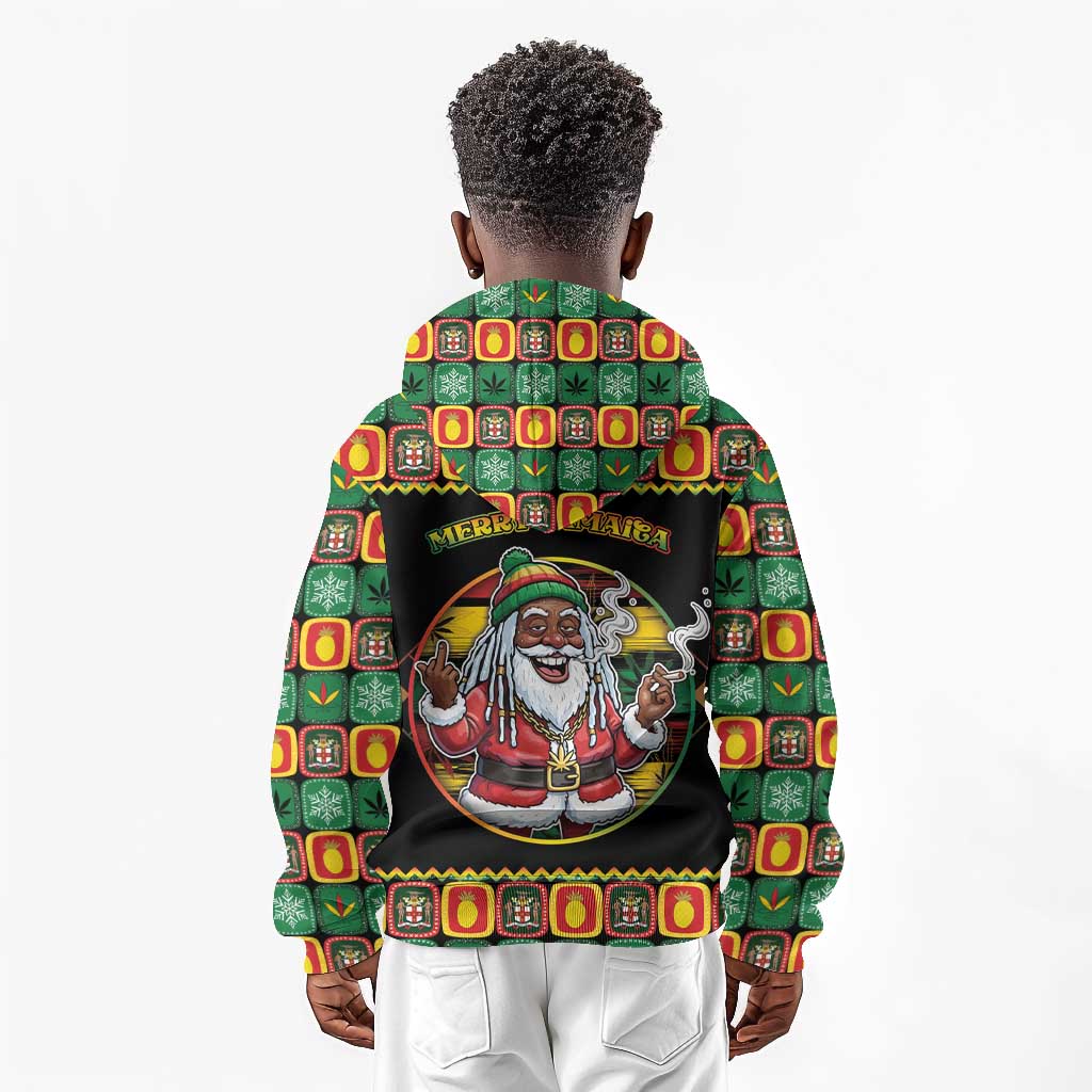 Afro-Jamaicans Christmas Kid Hoodie Most Likely To Smoke With Santa - African Pride
