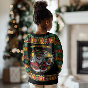 Afro-Jamaicans Christmas Kid Ugly Christmas Sweater Most Likely To Smoke With Santa - African Pride