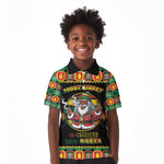 Afro-Jamaicans Christmas Kid Polo Shirt Most Likely To Smoke With Santa - African Pride