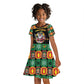 Afro-Jamaicans Christmas Kid Short Sleeve Dress Most Likely To Smoke With Santa - African Pride
