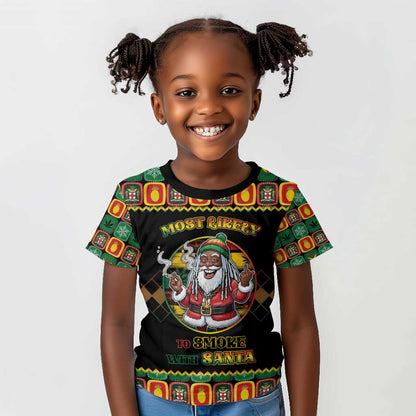 Afro-Jamaicans Christmas Kid T shirt Most Likely To Smoke With Santa - African Pride