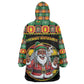 Afro-Jamaicans Christmas Kid Wearable Blanket Hoodie Most Likely To Smoke With Santa - African Pride