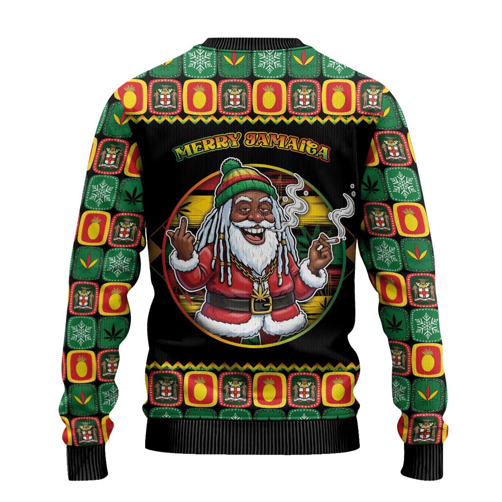 Afro-Jamaicans Christmas Ugly Christmas Sweater Most Likely To Smoke With Santa - African Pride