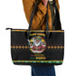 Afro-Jamaicans Christmas Leather Tote Bag Most Likely To Smoke With Santa - African Pride